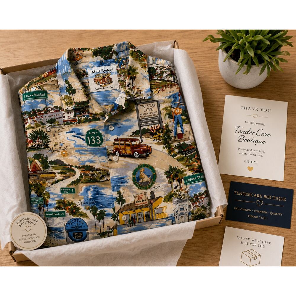 Matt Ryder Laguna Beach CA Scenic Shirt Surf Woody California Resort 52 Chest - Picture 8 of 8